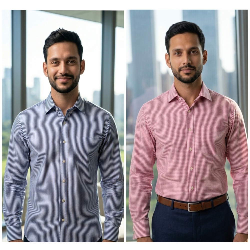 Thomas Pink Traveller Slim Fit Striped Dress Shirts Bundle 15.5 Mens 2pc Luxury